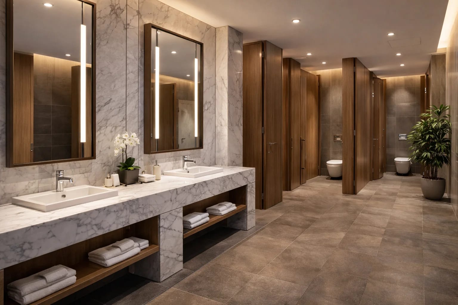 Luxurious modern office restroom design Modern Commercial Office Space for Sale in Business District | Prime Location